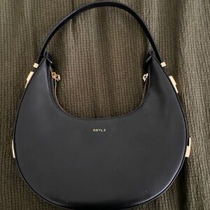KEYLZ Black Handbag with Gold Accents